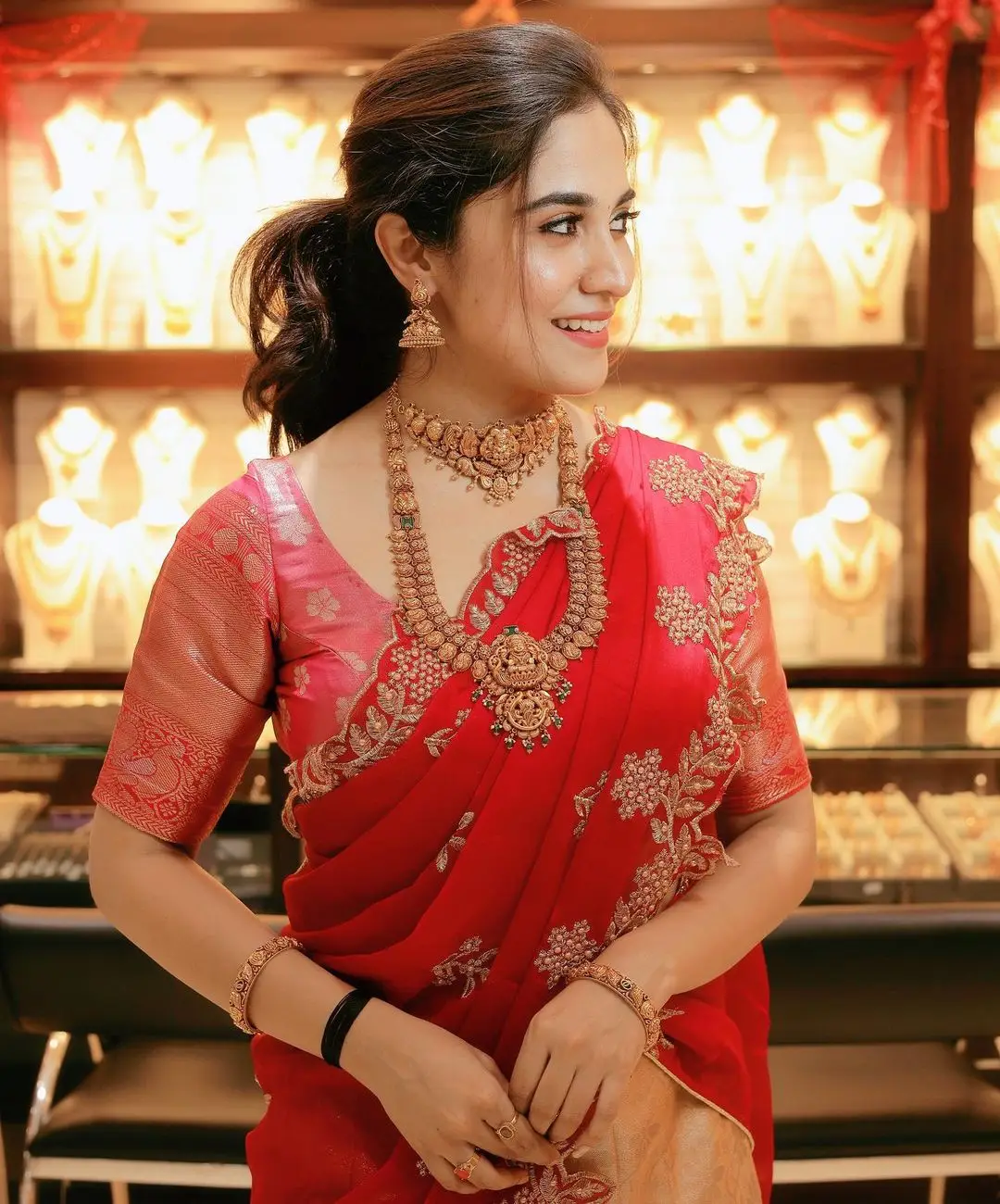 Kannada Actress Rachana Rai in Red Lehenga Choli